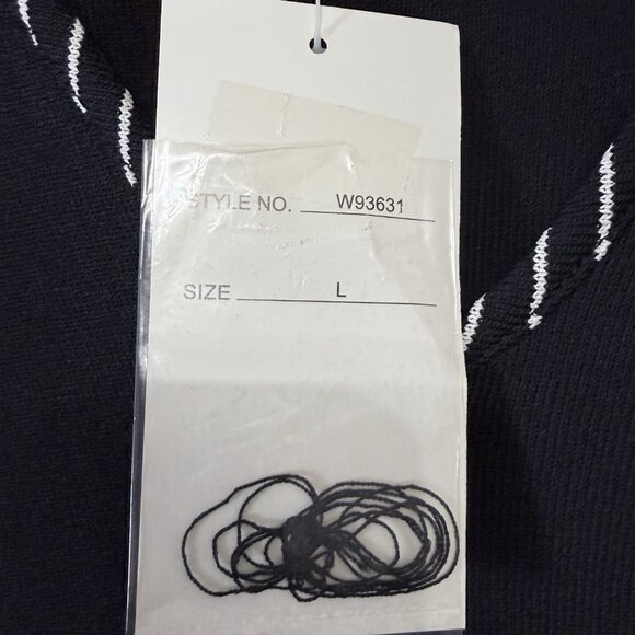 Willi Smith NWT Size Large Black & White V-Neck 3/4 Sleeve Stretch Knit Top READ - Picture 4 of 6